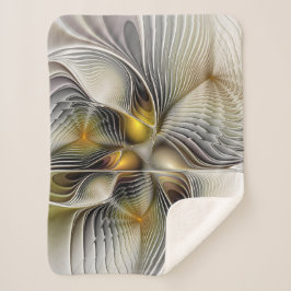 Cobertor Sherpa Fractal Abstrato 3D De Illusão Óptica Com Profundi