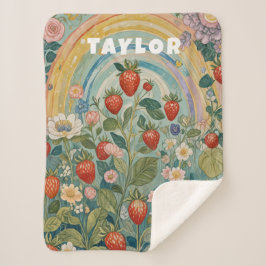 Cobertor Sherpa Fragmento de Morango Whimsical