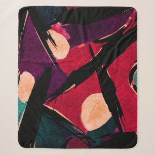 Cobertor Sherpa fragmento de pintura moderna abstrato acrílico. C