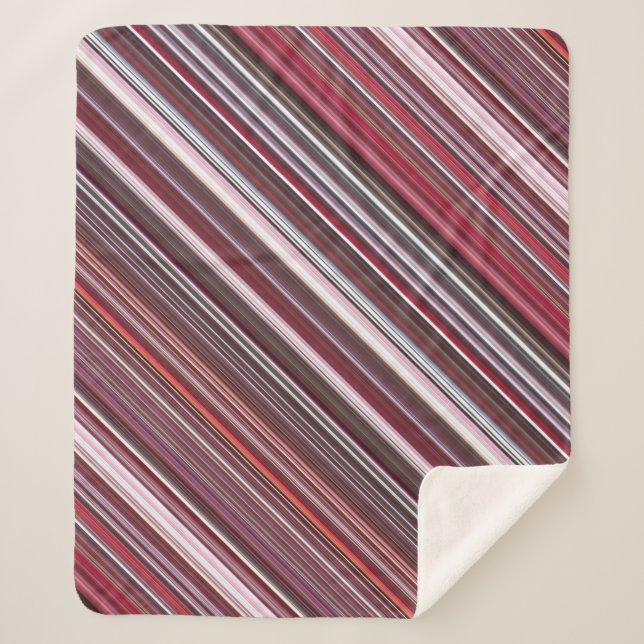 Cobertor Sherpa Framboesa Selvagem Vermelha, Rosa e Greve de Borgo (Frente)