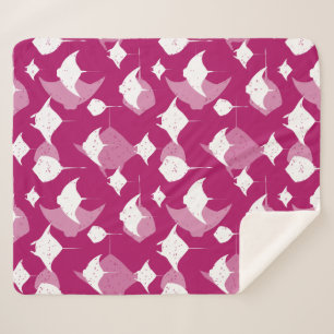 Cobertor Sherpa Framboesas de mergulho no mar profundo, cor-de-ros