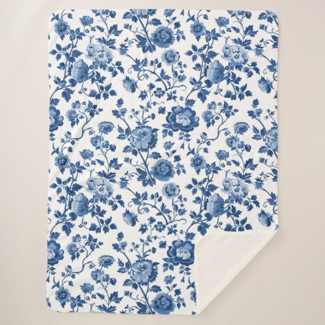 Cobertor Sherpa Franco Botânico - Impressão (Frente)