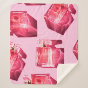 Cobertor Sherpa Frascos de padrão de perfume feminino