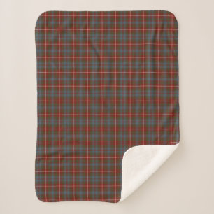 Cobertor Sherpa Fraser da obscuridade de Lovat - Tartan vermelho