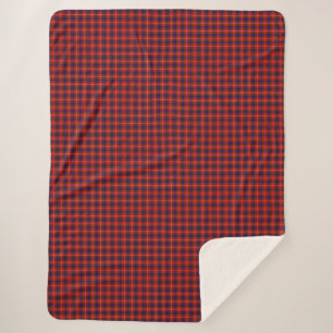 Cobertor Sherpa Fraser tartan vermelha, xadrez púrpura azul