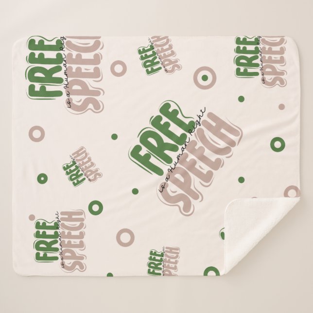 Cobertor Sherpa Free Speech Is a Human Right (Frente (Horizontal))