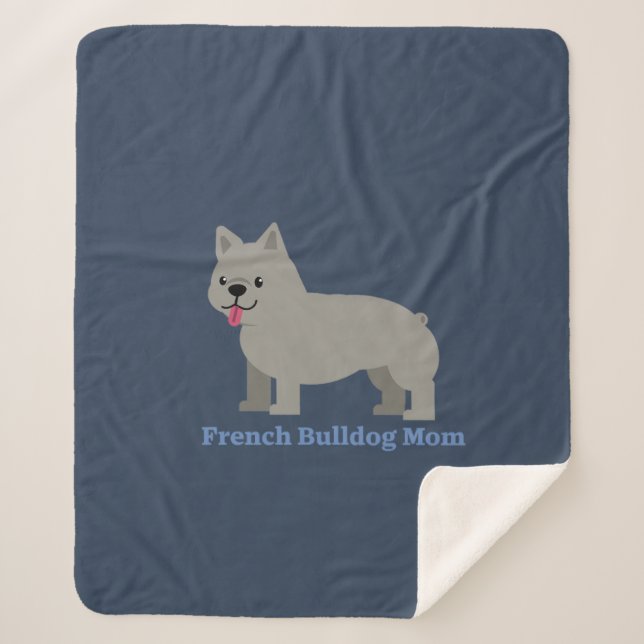 Cobertor Sherpa French Bulldog Mom (Frente)