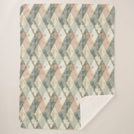 Cobertor Sherpa French Retro Harlequin Sherpa Blanket