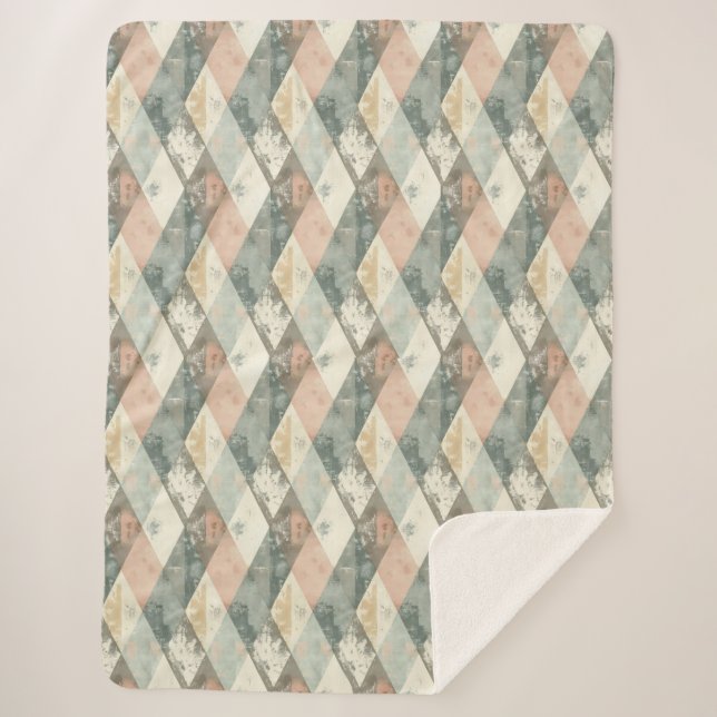 Cobertor Sherpa French Retro Harlequin Sherpa Blanket (Frente)