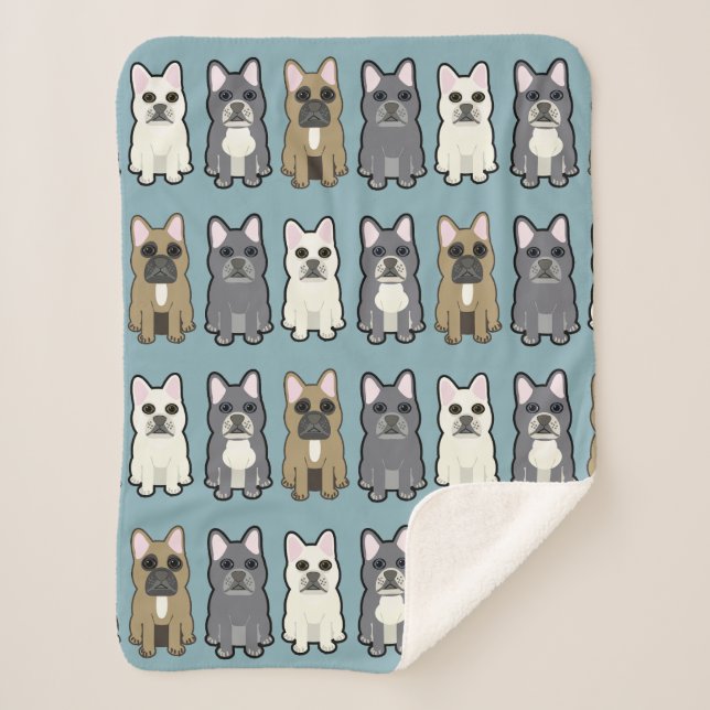 Cobertor Sherpa Frenchie Friends (Frente)