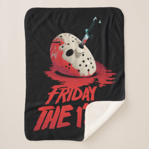 Cobertor Sherpa Friday the 13th   Knife Through Hockey Mask