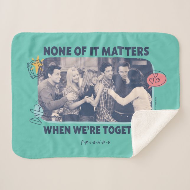 Cobertor Sherpa FRIENDS™ | Abraço em Grupo (Frente (Horizontal))