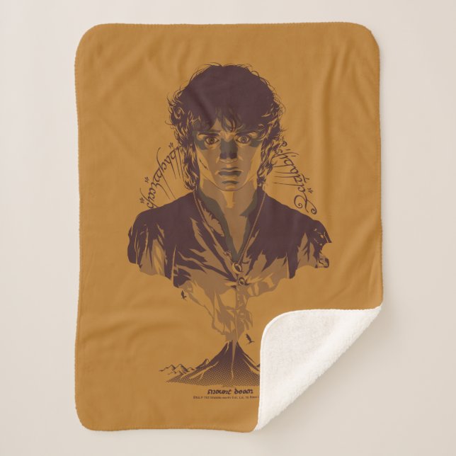 Cobertor Sherpa FRODO™ MOUNT DOOM™ Tengwar Inscription Graphic (Frente)