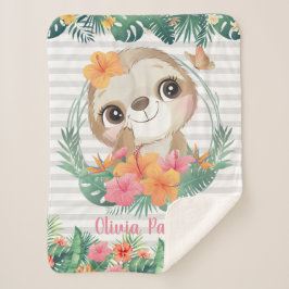 Cobertor Sherpa Fronteiras tropicais Flores de Hibiscus Costumam-s