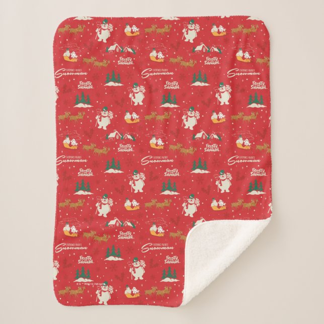 Cobertor Sherpa Frosty - O padrão favorito do boneco de neve de to (Frente)