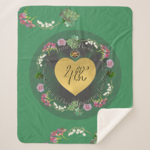 Cobertor Sherpa fruta de aniversário de casamento Floral