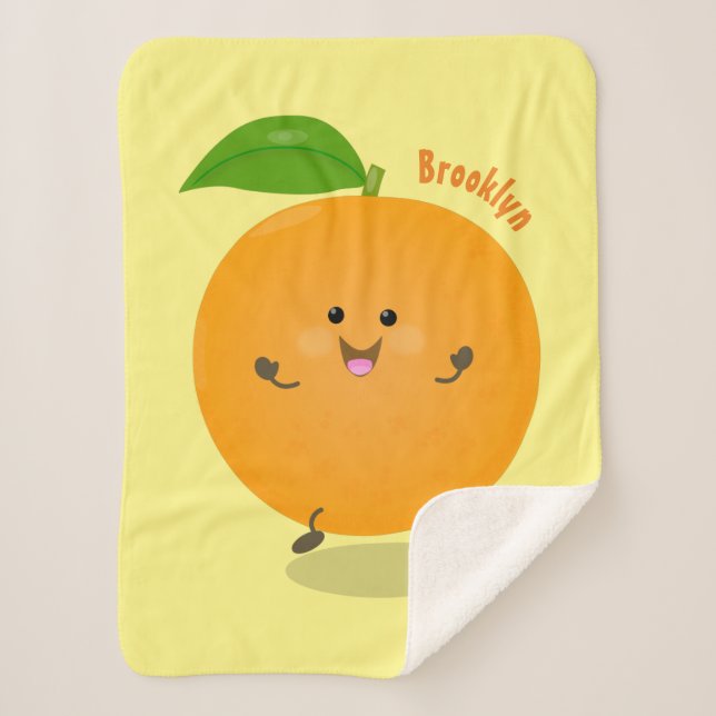 Cobertor Sherpa Fruta de citrinos de laranja-dança (Frente)