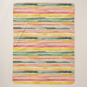 Cobertor Sherpa Frutado Verde Laranja Rosa Listras