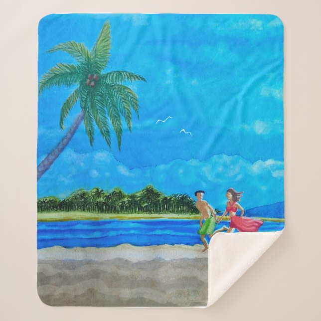 Cobertor Sherpa Fun in the Sun Run (Frente)