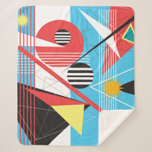 Cobertor Sherpa fundo abstrato multicolorido do obj geométrico