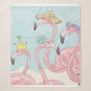 Cobertor Sherpa Fundo bonito com flamingos. Fundo de Verão