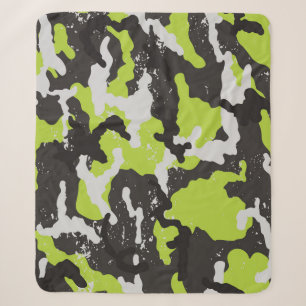 Cobertor Sherpa Fundo da Vintage da Camouflage Grunge