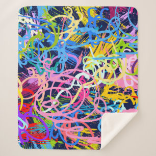 Cobertor Sherpa Fundo de arte. Padrão sem costura com gradação