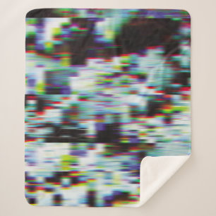 Cobertor Sherpa Fundo de brilho escuro, ilustração. Preto, azul,