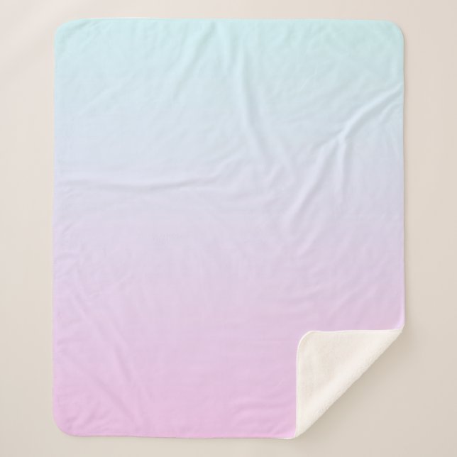 Cobertor Sherpa Fundo de gradiente pastoso rosa e azul (Frente)