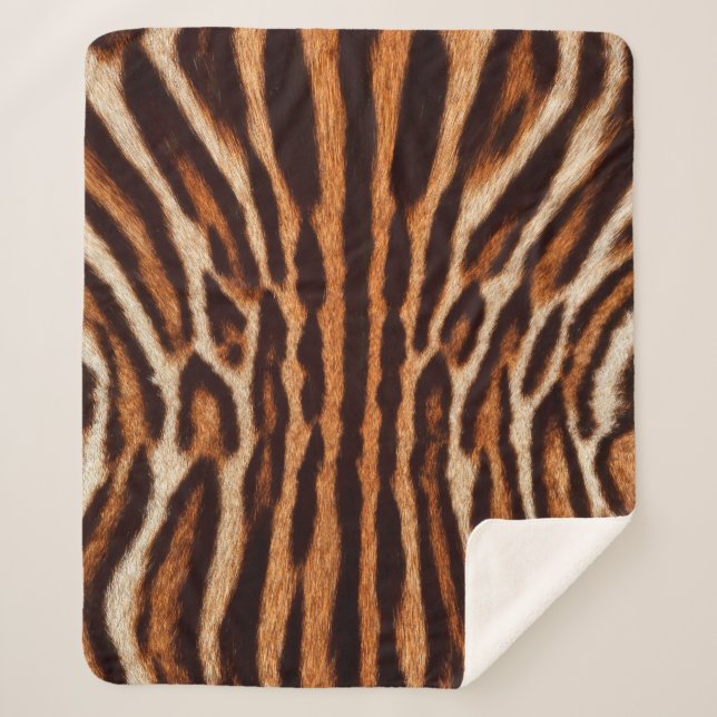 Cobertor Sherpa fundo de peles de felino (Frente)