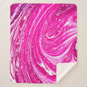 Cobertor Sherpa Fundo de pintura rosa mista.