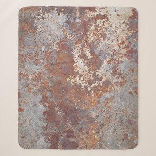 Cobertor Sherpa Fundo de Textura Metálica Rusty