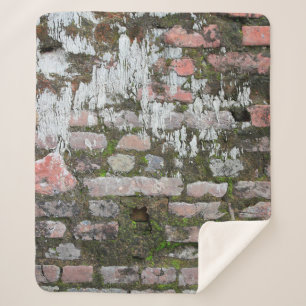 Cobertor Sherpa Fundo de tijolos de laranja e cinza antigos, parte