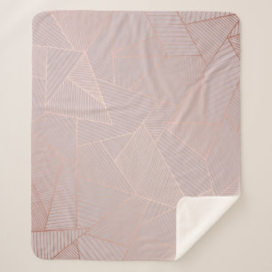 Cobertor Sherpa fundo decorativo rosa de ouro, elegante.