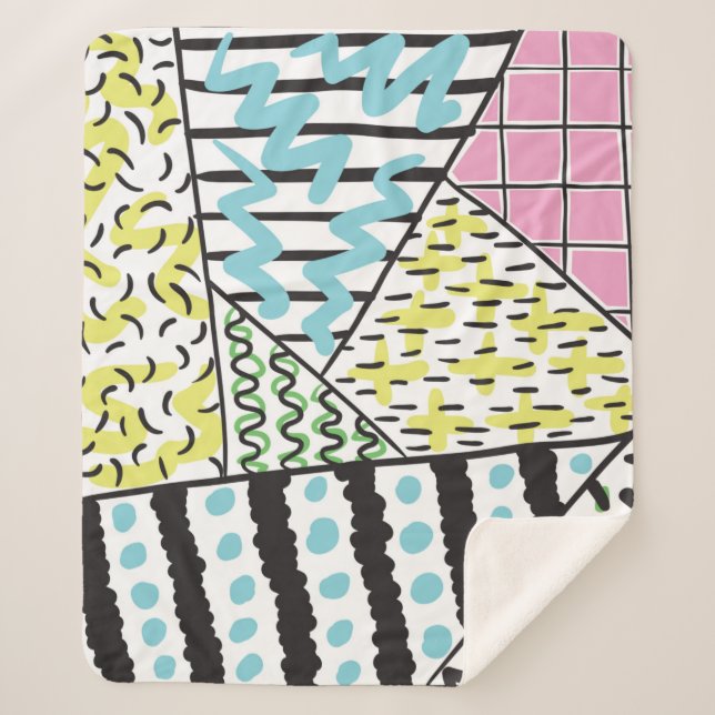 Cobertor Sherpa fundo desenhado em abstrato 3 (Frente)