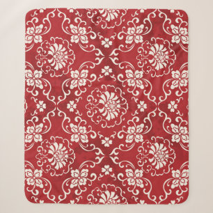 Cobertor Sherpa Fundo espiral chinês vermelho.