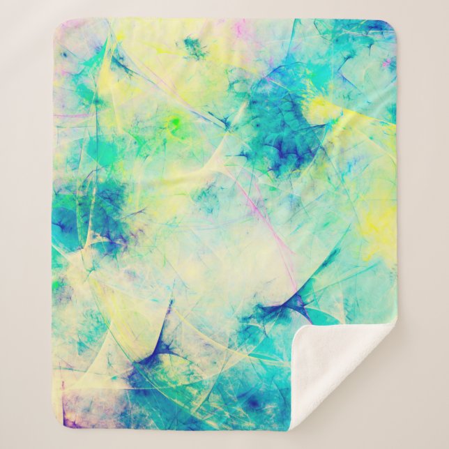 Cobertor Sherpa fundo fractal abstrato azul 3d renderização3d, a (Frente)