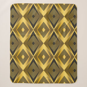 Cobertor Sherpa fundo geométrico abstrato. Vintage Art Deco.