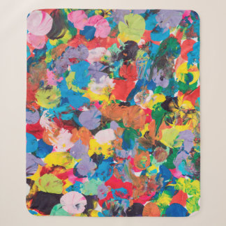 Cobertor Sherpa fundo multicolorido colorido feito com pincel