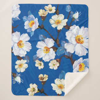 Cobertor Sherpa fundo sem descontinuidades do padrão abstrato flor