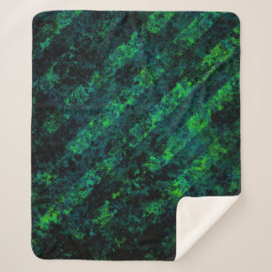 Cobertor Sherpa Fundo verde-preto-azul com borrão, verde, com borr