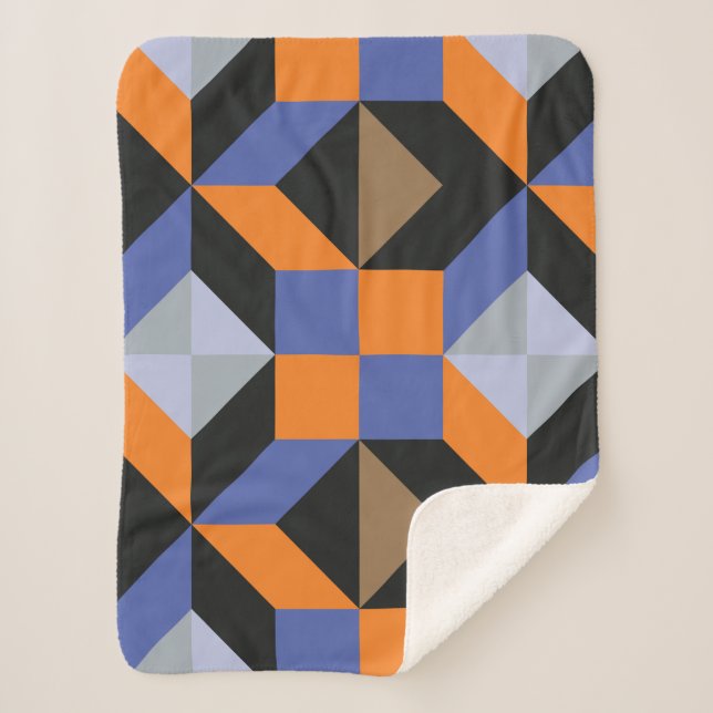 Cobertor Sherpa Fundo Vintage abstrato (Frente)