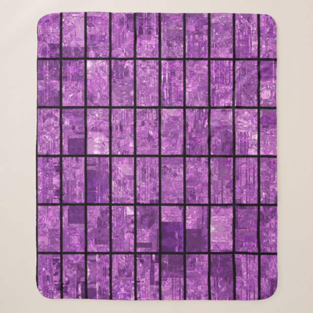 Cobertor Sherpa Fundo violeta brilhante abstrato com glos (Frente)