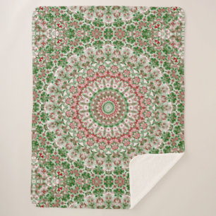 Cobertor Sherpa Funky Intrica Eclética Boho Hippie Xmas Mandala