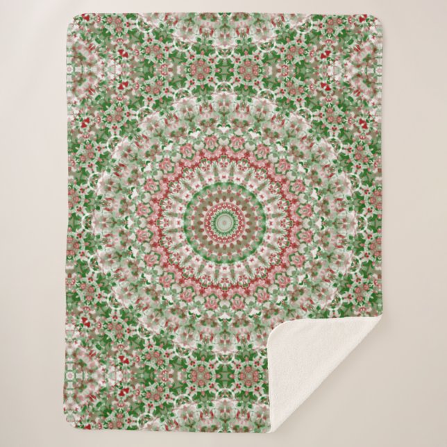 Cobertor Sherpa Funky Intrica Eclética Boho Hippie Xmas Mandala (Frente)