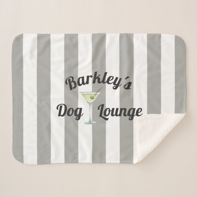 Cobertor Sherpa Funny Dog Lounge Taupe Personalizado (Frente (Horizontal))