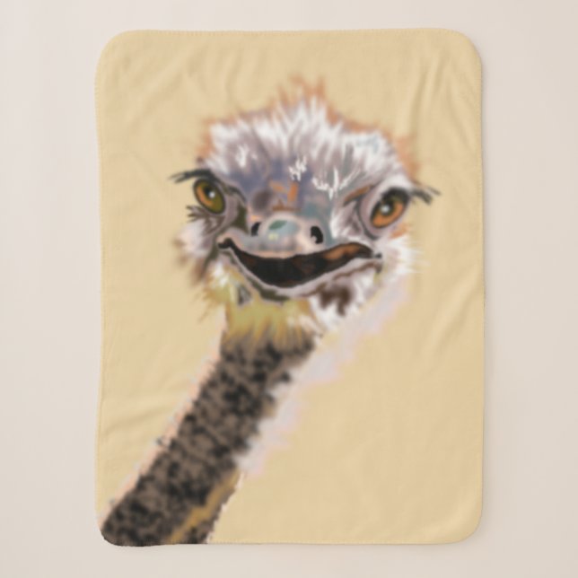 Cobertor Sherpa Funny Ostrich Baby Sherpa Blanket (Frente)