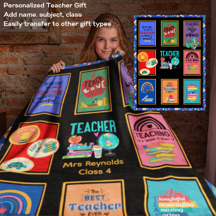 Cobertor Sherpa Funny Teacher Quotes Best Gift Ever Add Name Thank