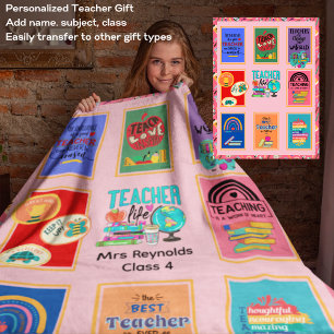 Cobertor Sherpa Funny Teacher Quotes Best Gift Ever Add Name Thank