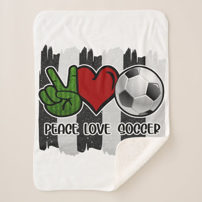 Cobertor Sherpa Futebol Peace and Love (Frente)